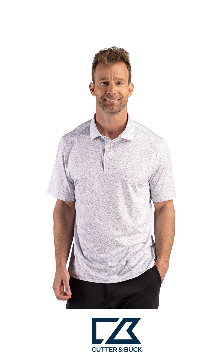 Cutter & Buck Pike Recycled Fern Print Mens Polo