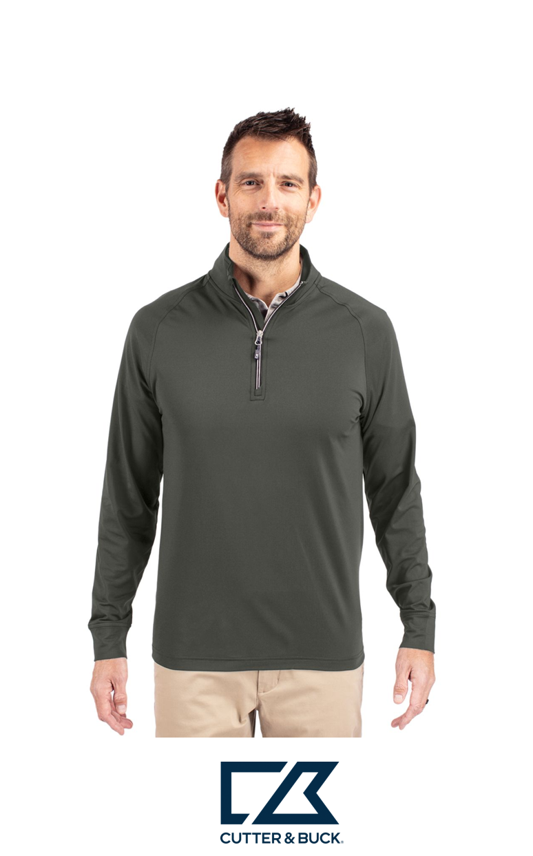 Cutter & Buck Adapt Recycled Soft Knit Stretch Mens Quarter Zip Pullover