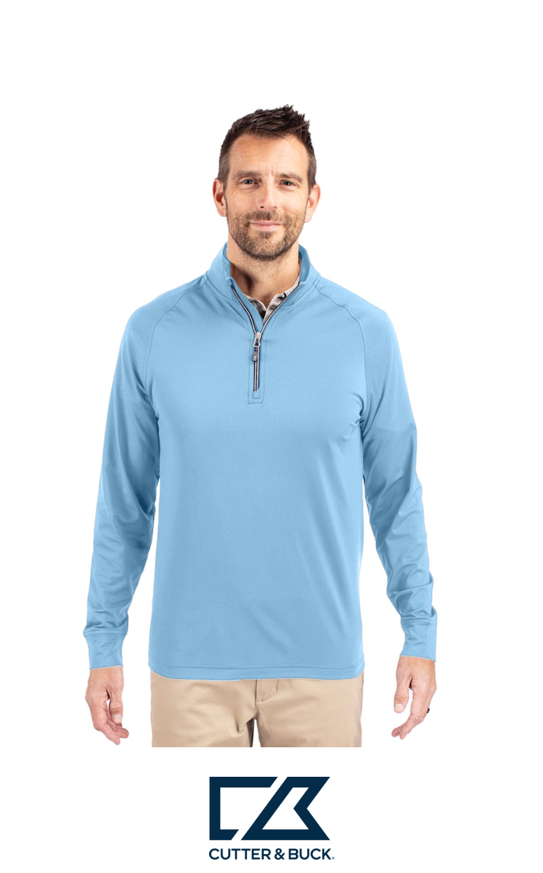 Cutter & Buck Adapt Recycled Soft Knit Stretch Mens Quarter Zip Pullover