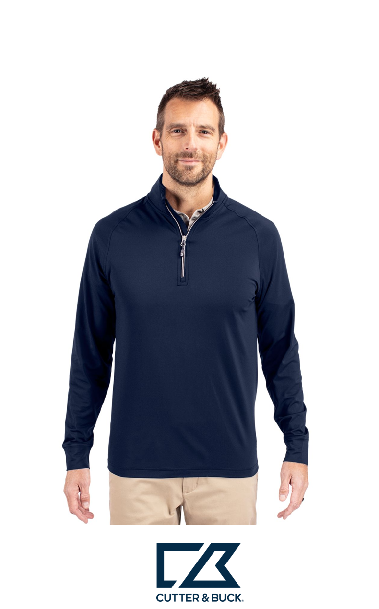 Cutter & Buck Adapt Recycled Soft Knit Stretch Mens Quarter Zip Pullover