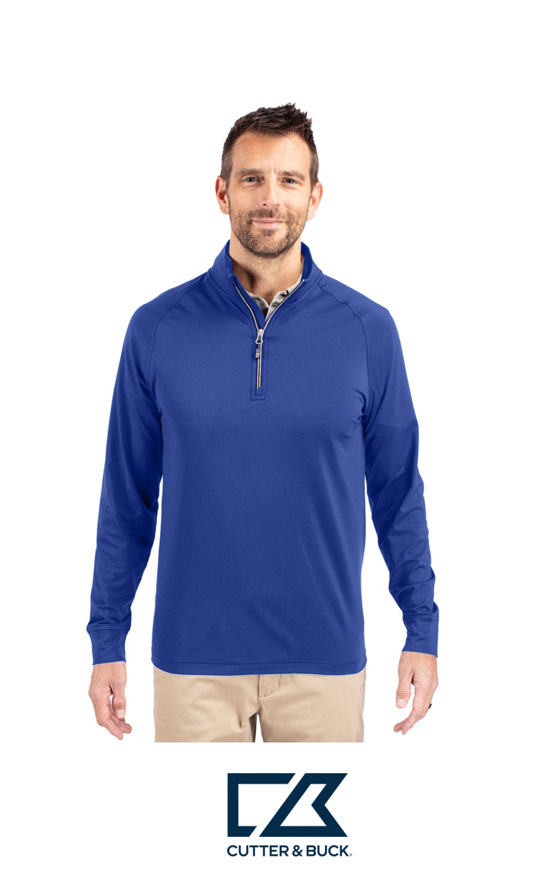Cutter & Buck Adapt Recycled Soft Knit Stretch Mens Quarter Zip Pullover