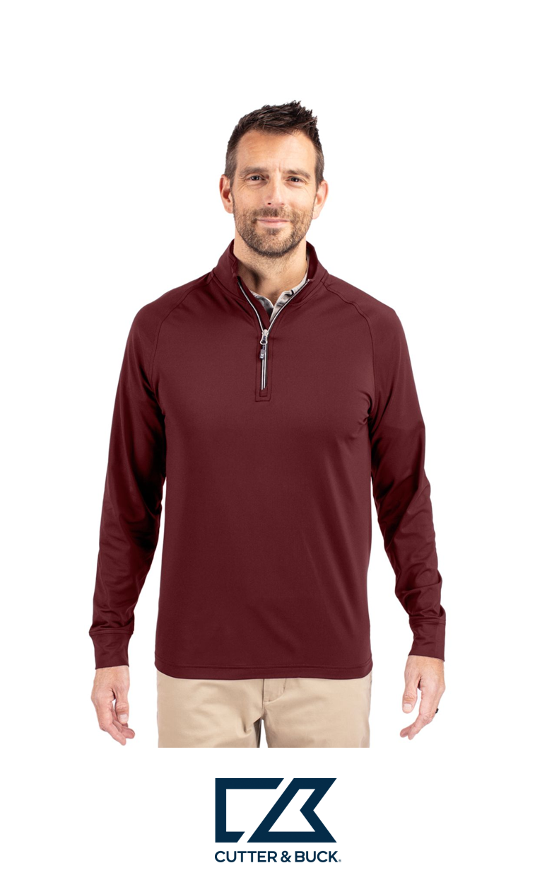 Cutter & Buck Adapt Recycled Soft Knit Stretch Mens Quarter Zip Pullover