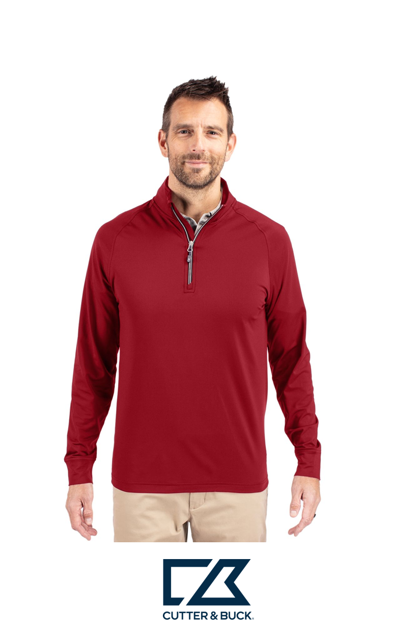 Cutter & Buck Adapt Recycled Soft Knit Stretch Mens Quarter Zip Pullover