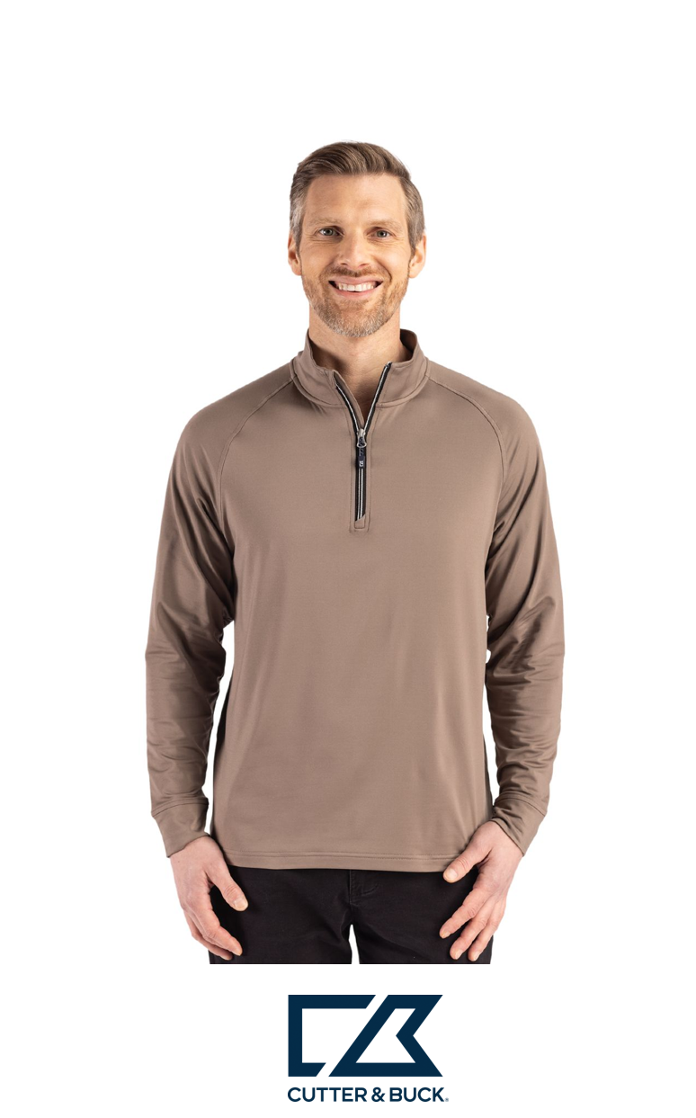 Cutter & Buck Adapt Recycled Soft Knit Stretch Mens Quarter Zip Pullover