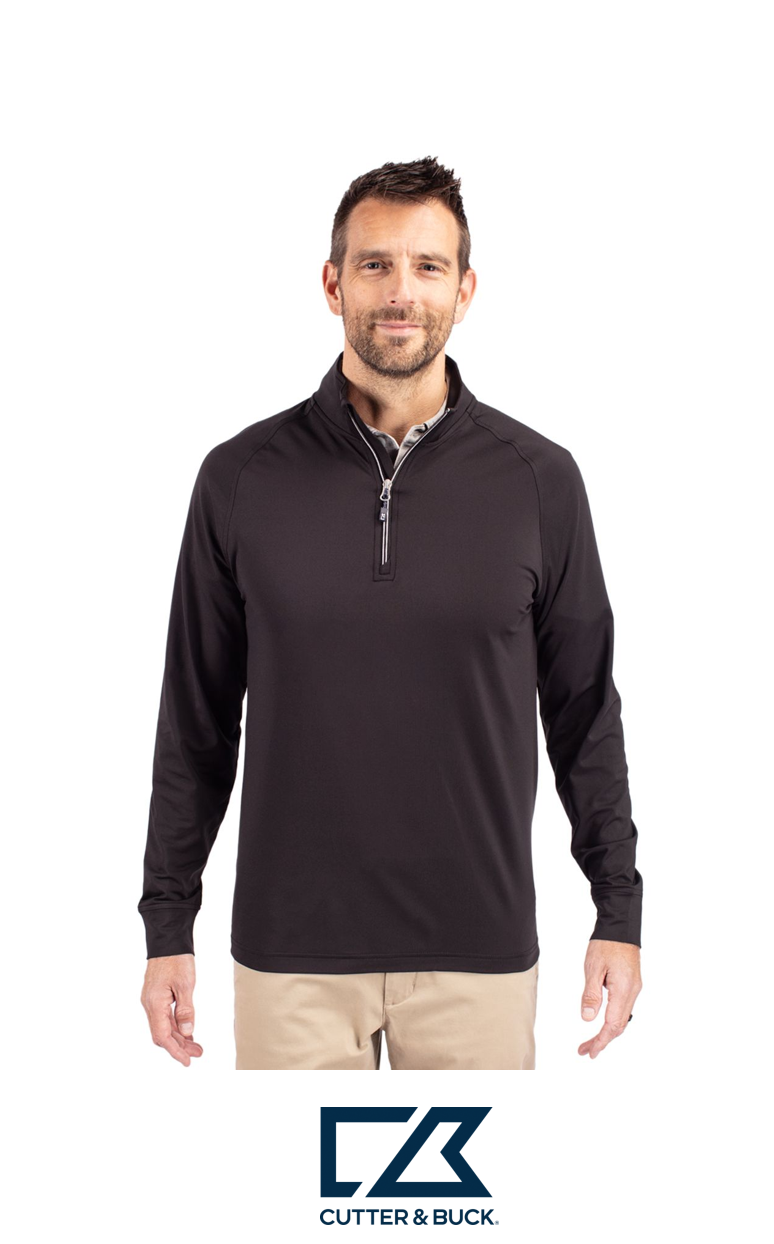 Cutter & Buck Adapt Recycled Soft Knit Stretch Mens Quarter Zip Pullover
