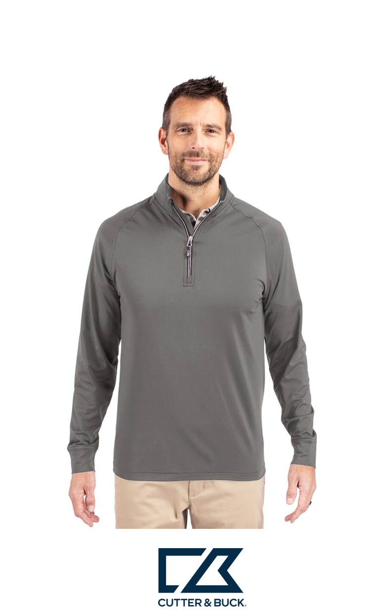 Cutter & Buck Adapt Recycled Soft Knit Stretch Mens Quarter Zip Pullover