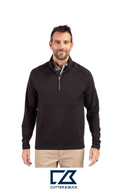 Cutter & Buck Adapt Recycled Soft Knit Stretch Mens Hybrid Quarter Zip Pullover