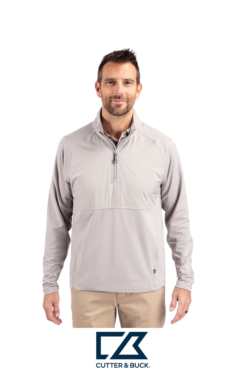 Cutter & Buck Adapt Recycled Soft Knit Stretch Mens Hybrid Quarter Zip Pullover