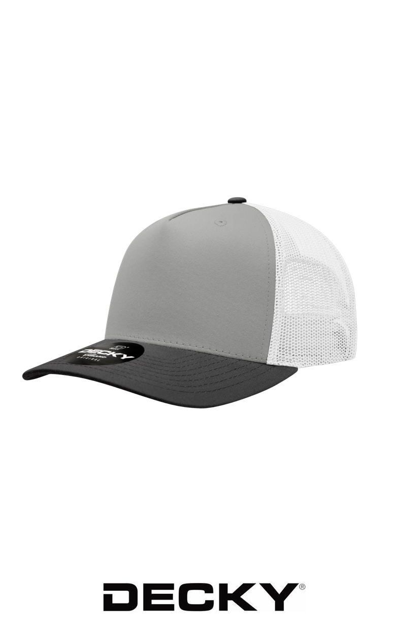 Decky 5 Panel Mid Profile Structured Cotton Blend Trucker