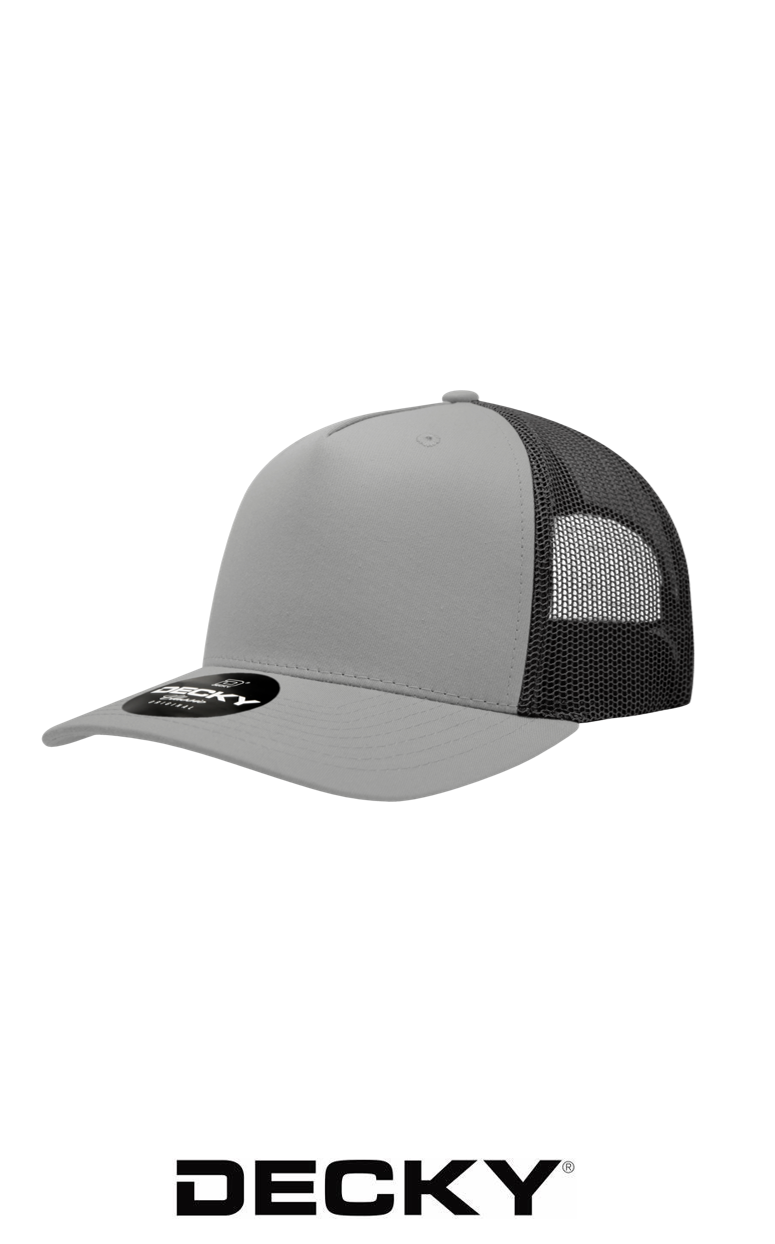 Decky 5 Panel Mid Profile Structured Cotton Blend Trucker