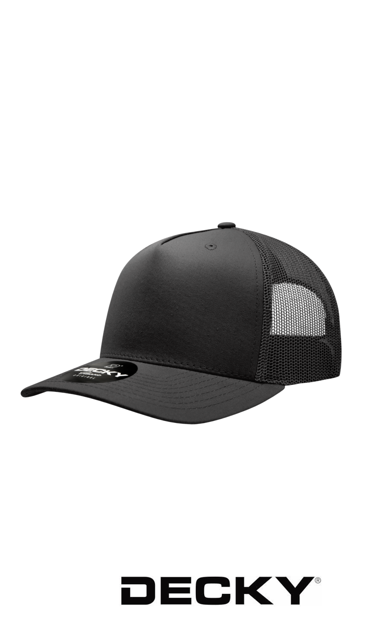 Decky 5 Panel Mid Profile Structured Cotton Blend Trucker