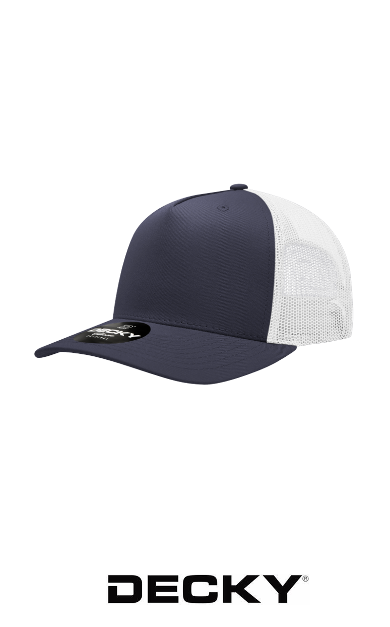 Decky 5 Panel Mid Profile Structured Cotton Blend Trucker