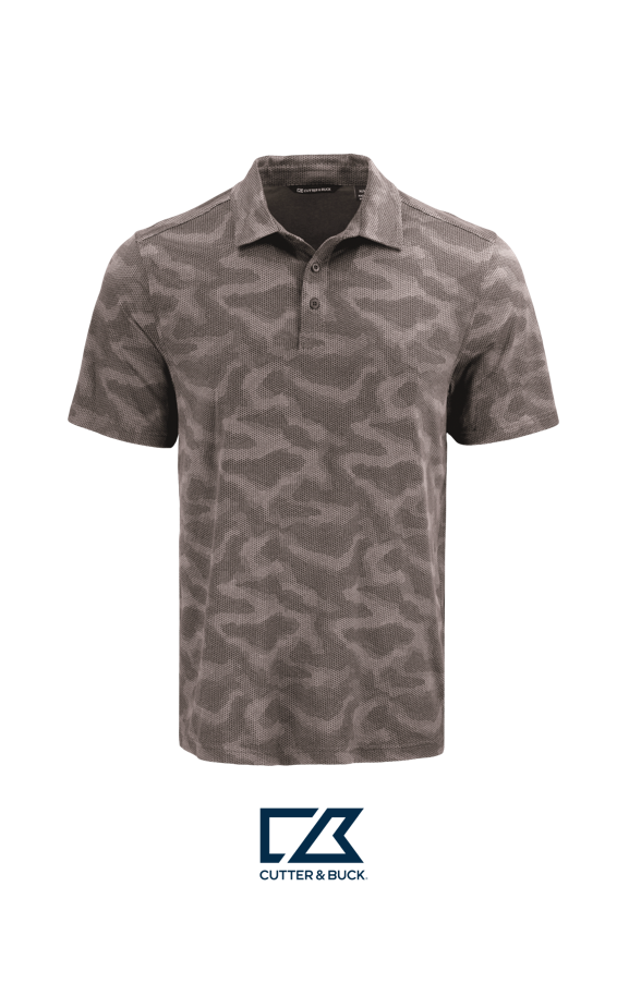 Cutter & Buck Coastline Recycled Double Peached Camo Print Mens Polo