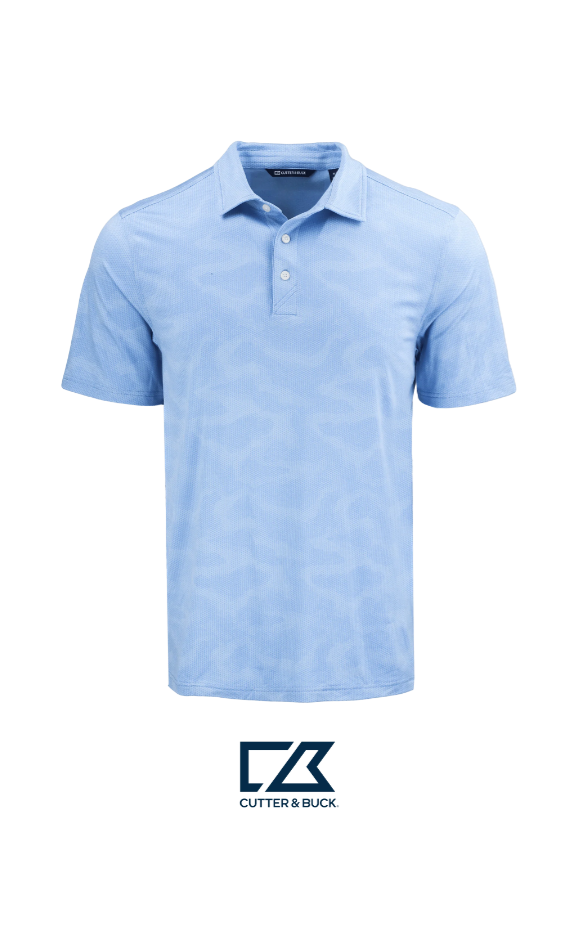 Cutter & Buck Coastline Recycled Double Peached Camo Print Mens Polo