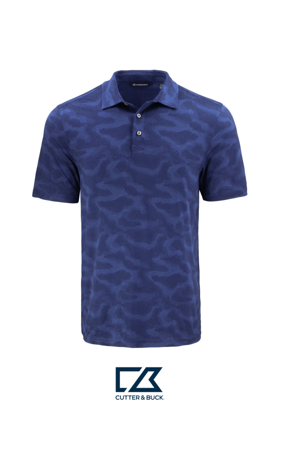 Cutter & Buck Coastline Recycled Double Peached Camo Print Mens Polo