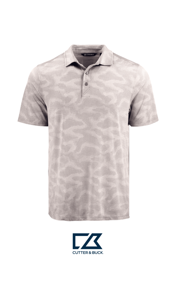 Cutter & Buck Coastline Recycled Double Peached Camo Print Mens Polo