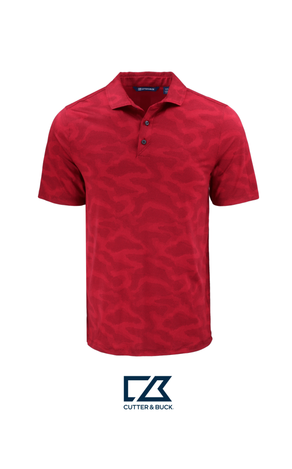 Cutter & Buck Coastline Recycled Double Peached Camo Print Mens Polo