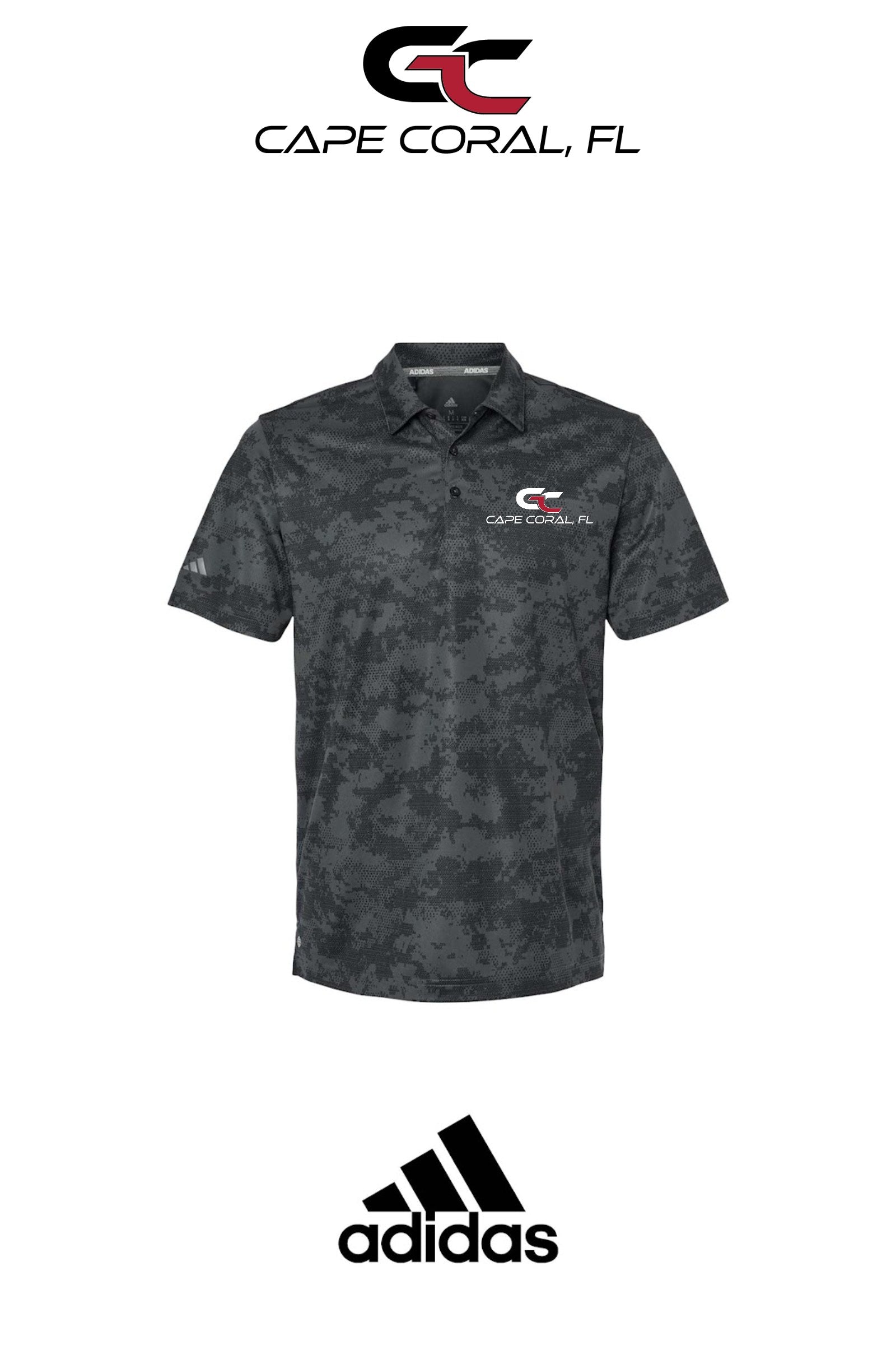 Adidas Mens All Over Camo Print Polo - GORMAN CO - CAPE CORAL