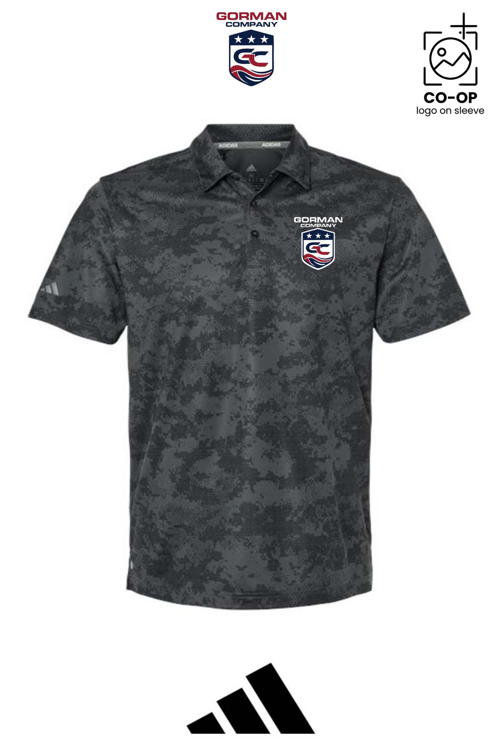 Adidas Mens All Over Camo Print Polo - GORMAN CO - PANAMA CITY