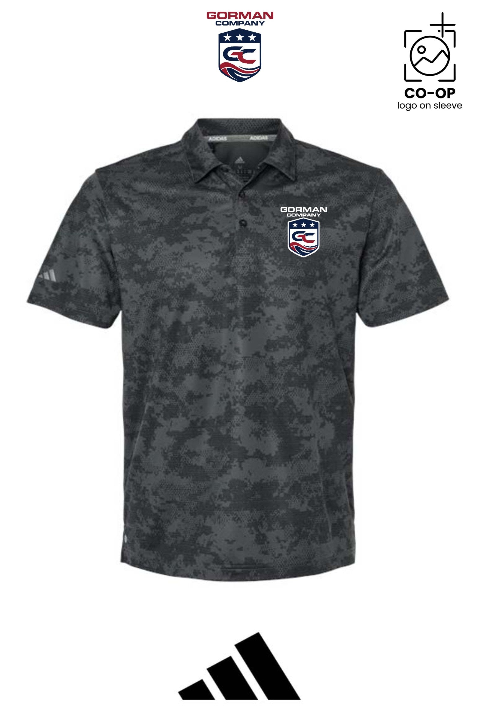 Adidas Mens All Over Camo Print Polo - GORMAN CO - PANAMA CITY