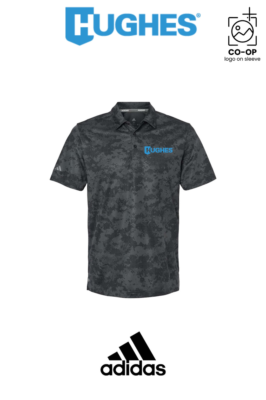 Adidas Mens All Over Camo Print Polo - HUGHES SUPPLY