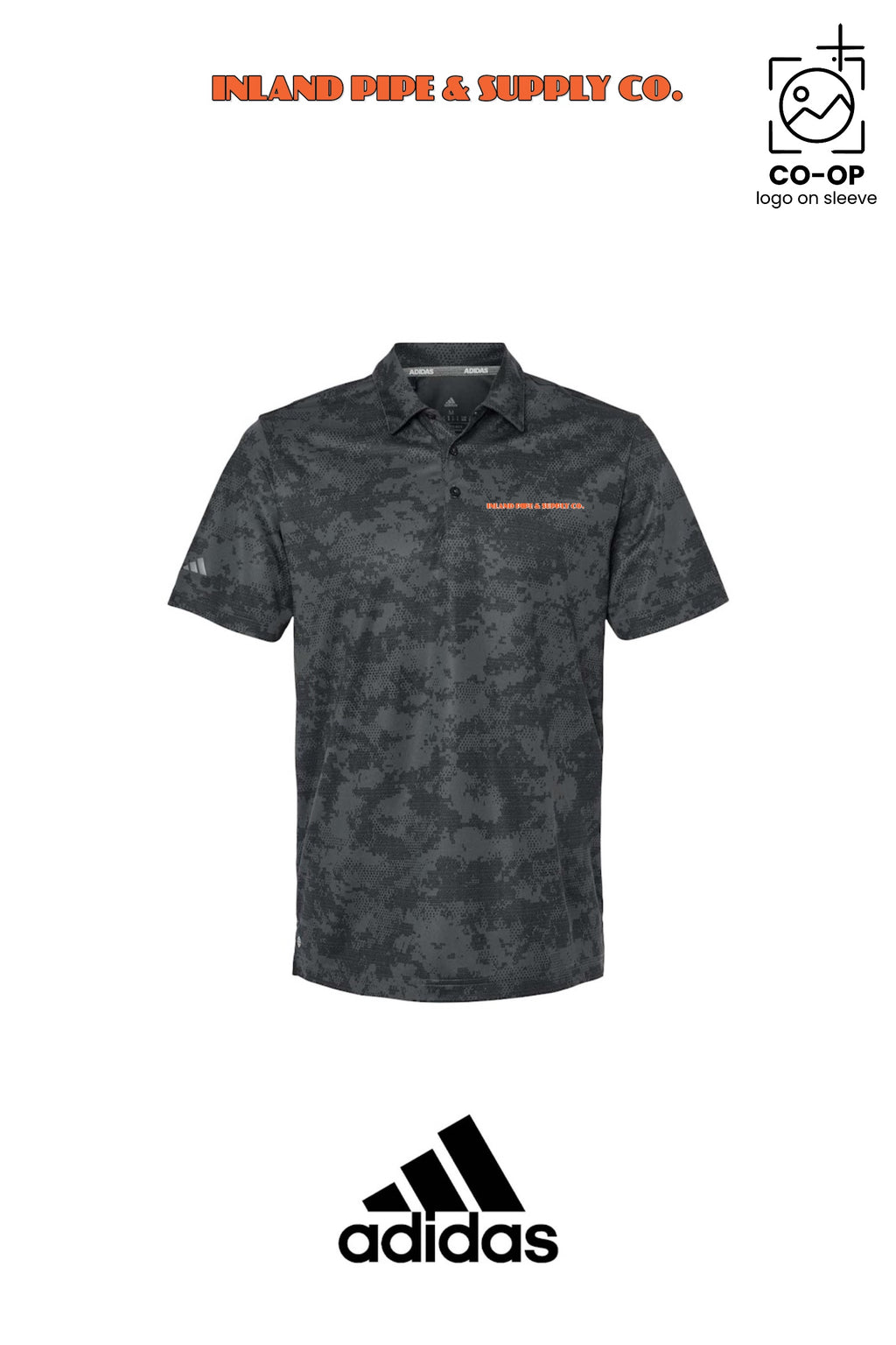 Adidas Mens All Over Camo Print Polo - INLAND PIPE AND SUPPLY