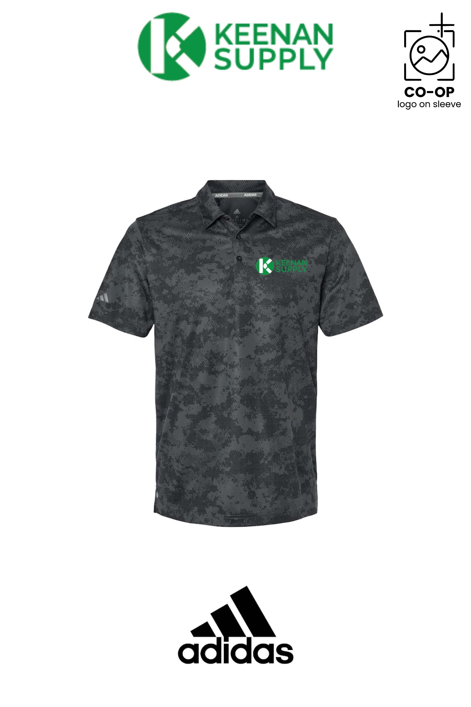 Adidas Mens All Over Camo Print Polo - KEENAN SUPPLY