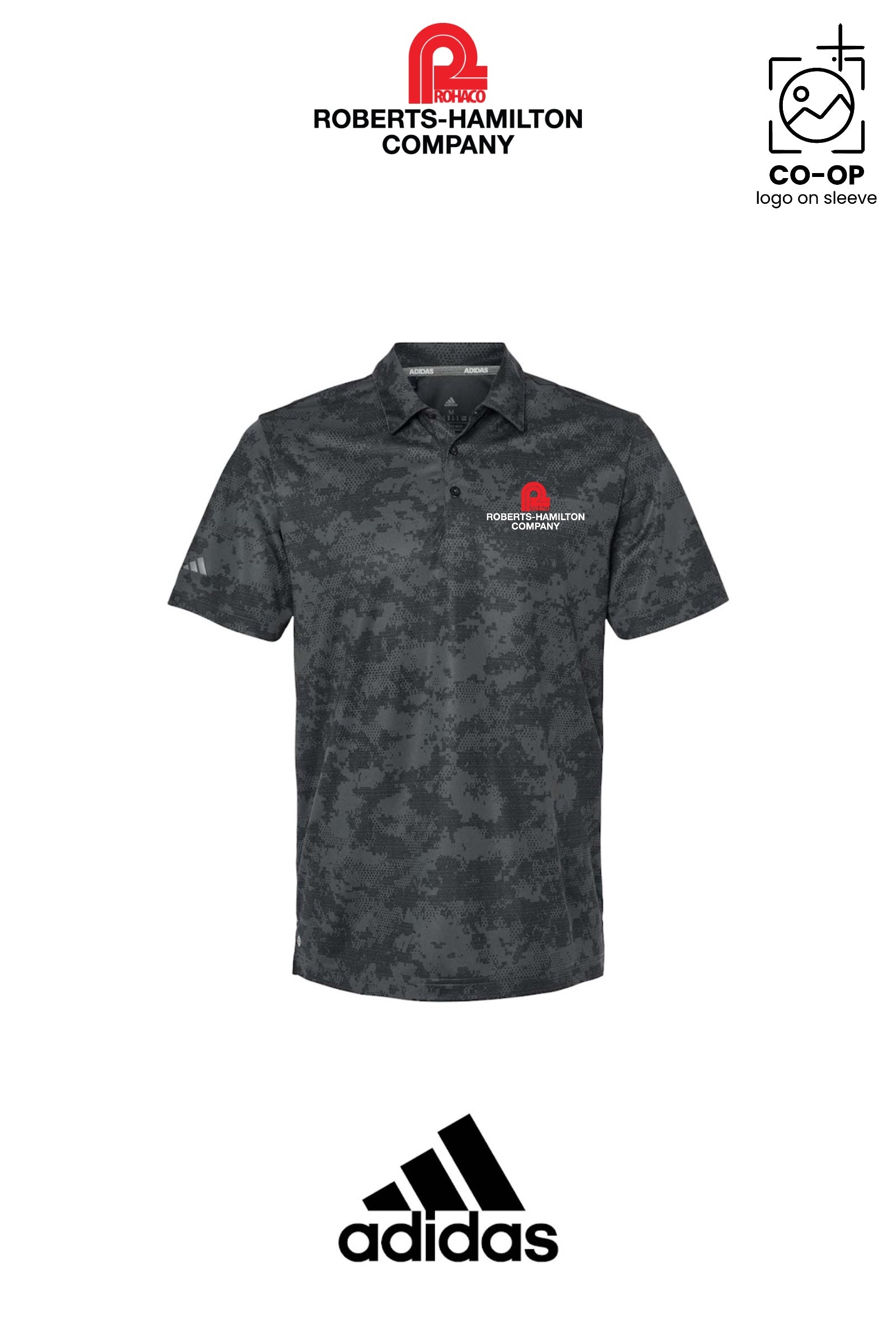 Adidas Mens All Over Camo Print Polo - ROBERTS-HAMILTON