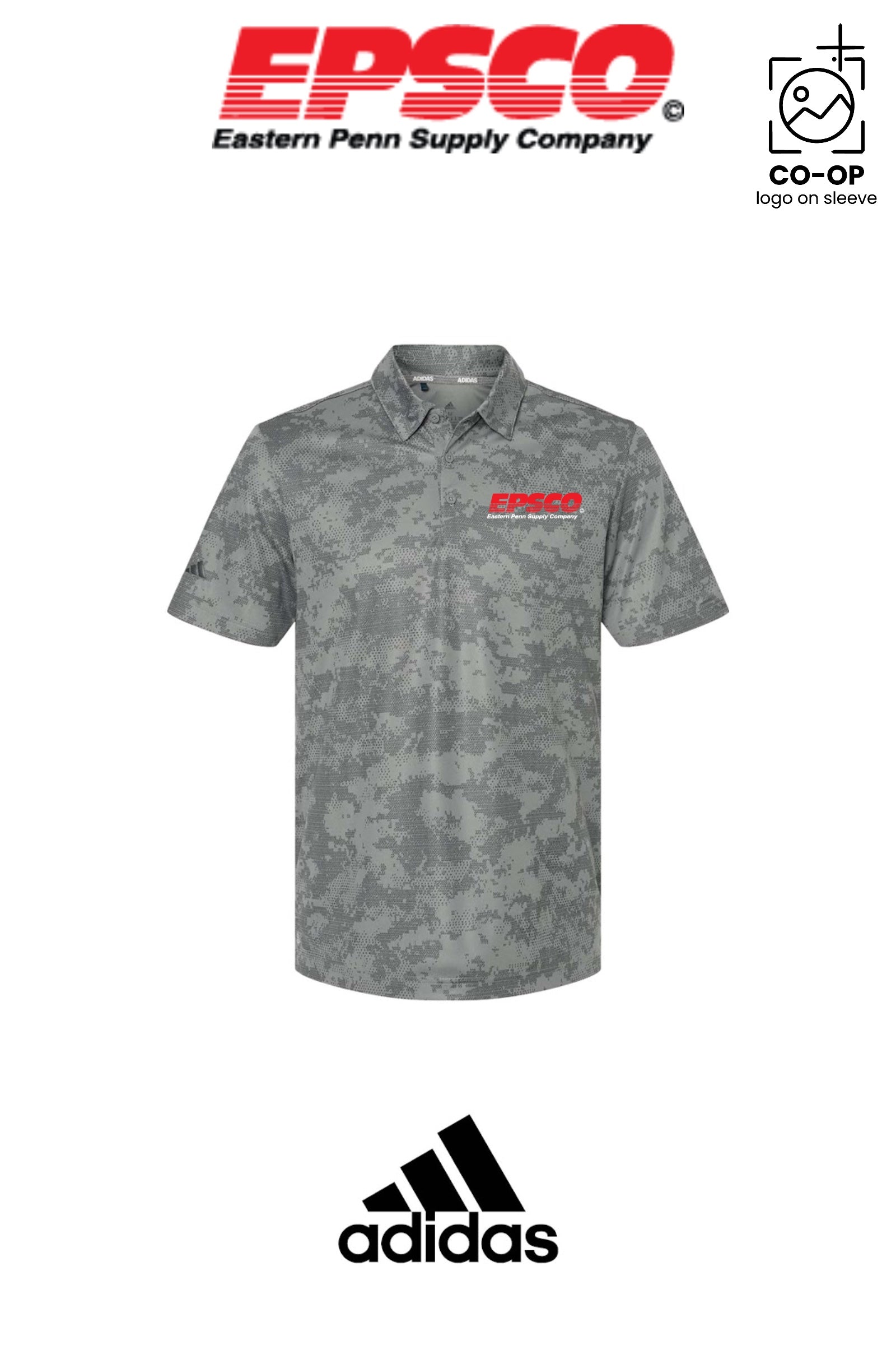 Adidas Mens All Over Camo Print Polo - EPSCO
