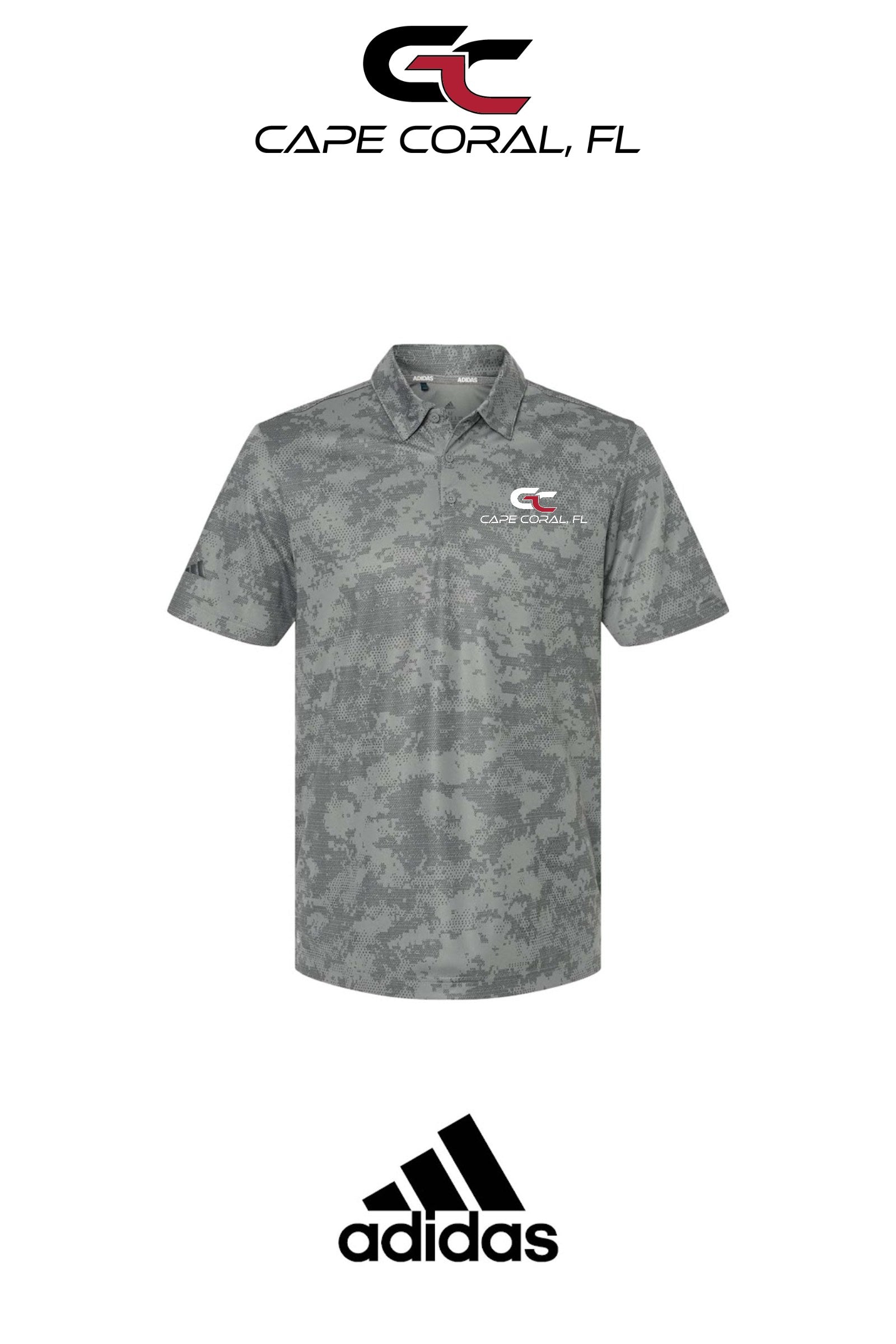 Adidas Mens All Over Camo Print Polo - GORMAN CO - CAPE CORAL