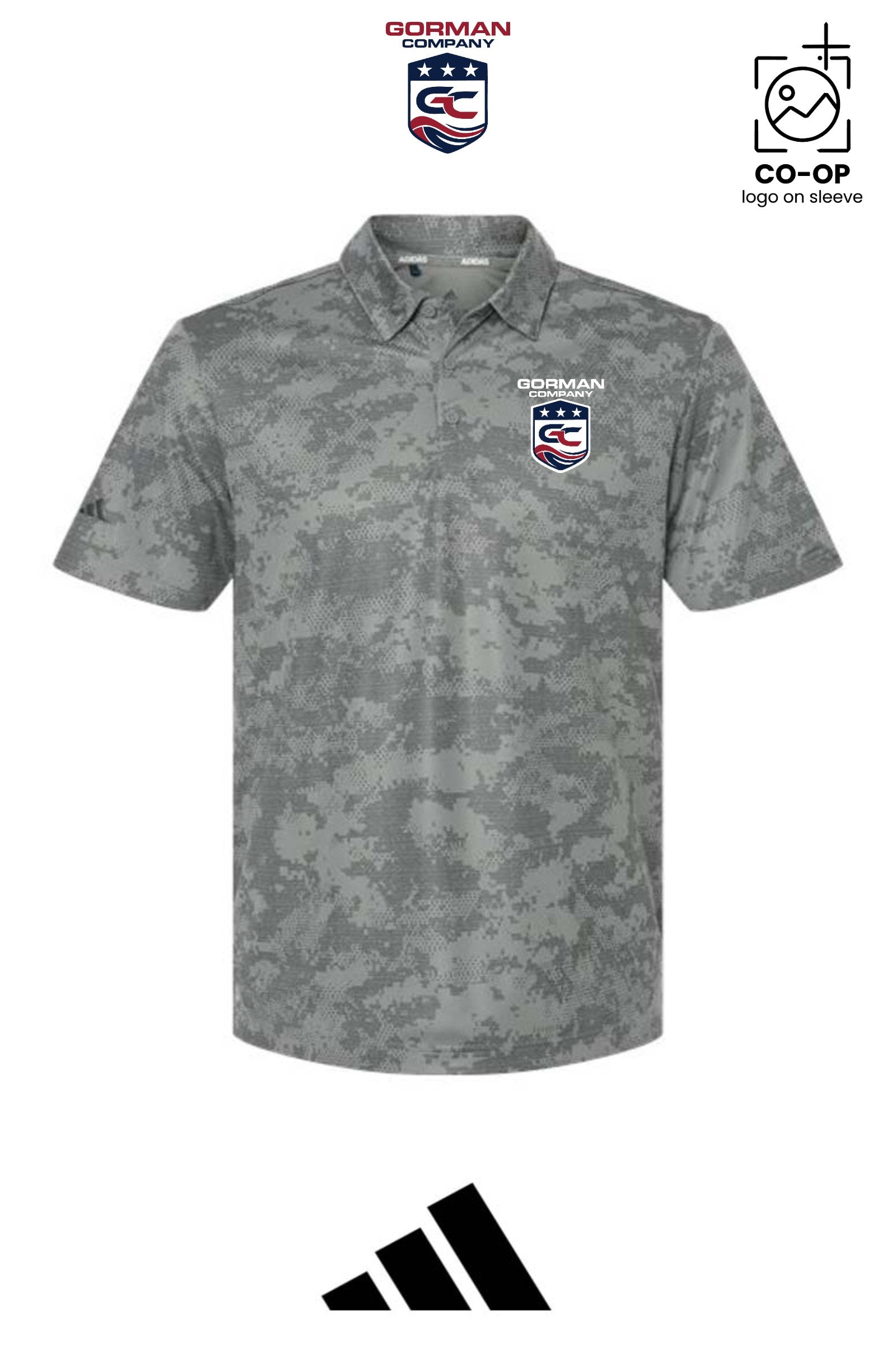Adidas Mens All Over Camo Print Polo - GORMAN CO - PANAMA CITY