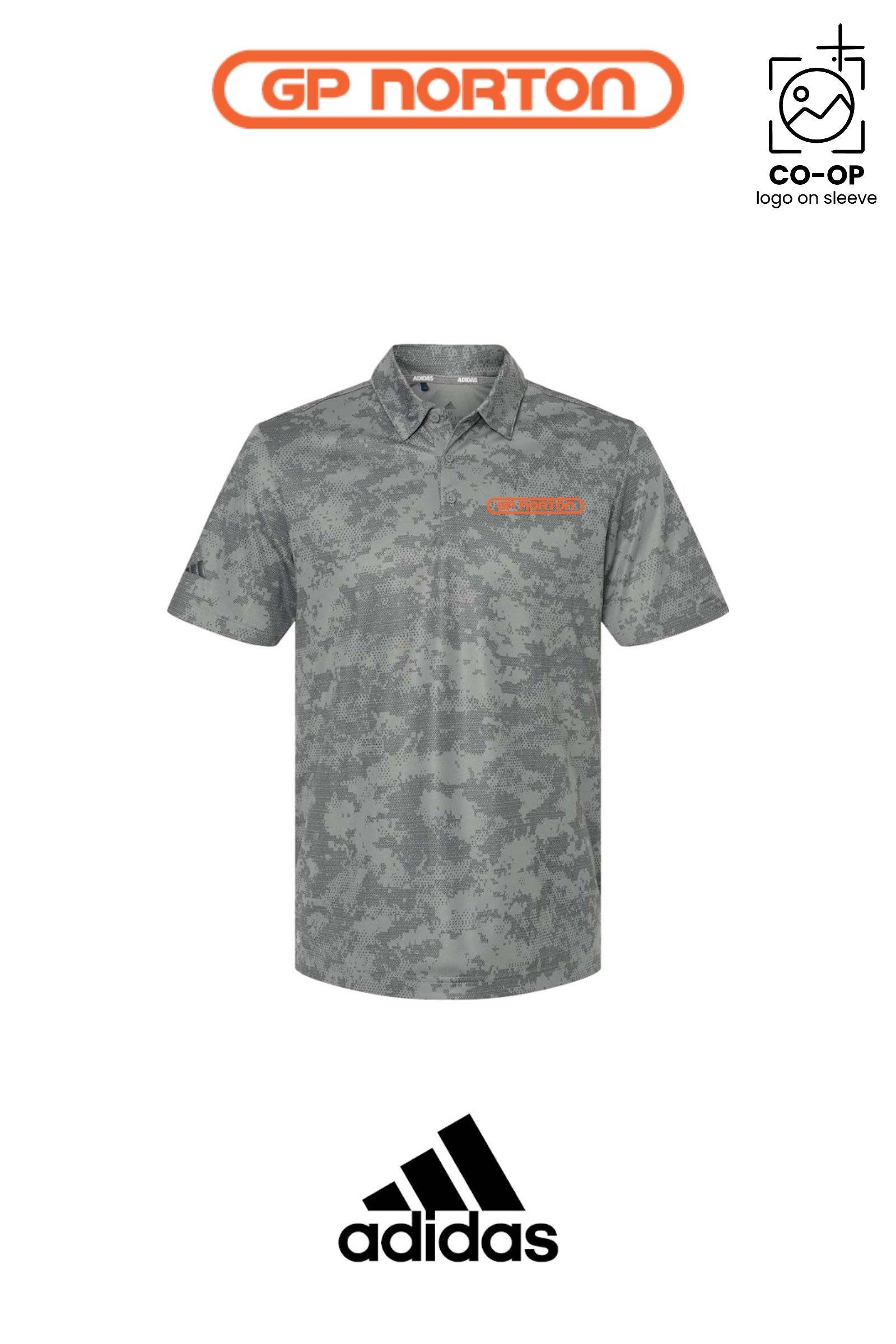 Adidas Mens All Over Camo Print Polo - G P NORTON