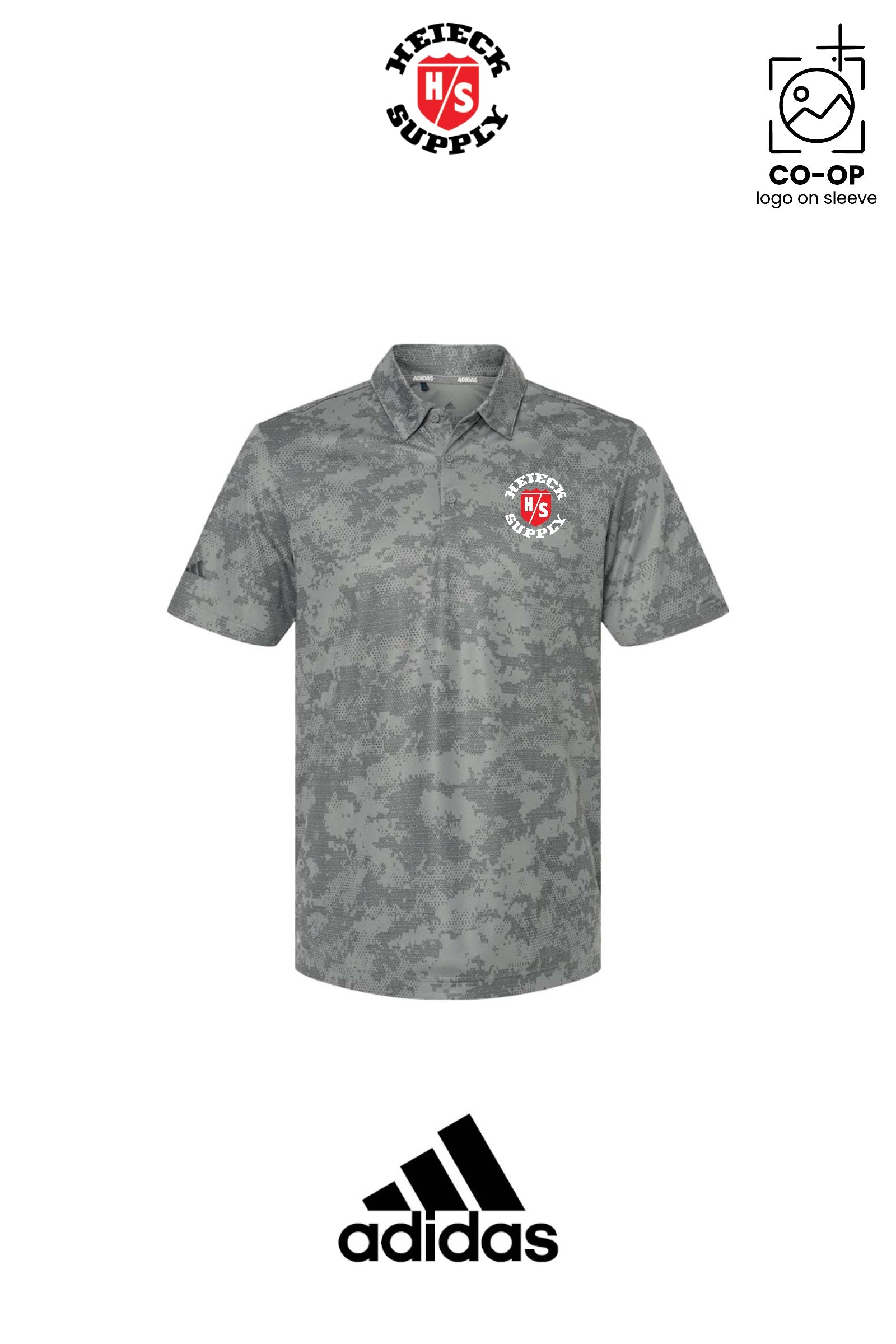 Adidas Mens All Over Camo Print Polo - HEIECK SUPPLY
