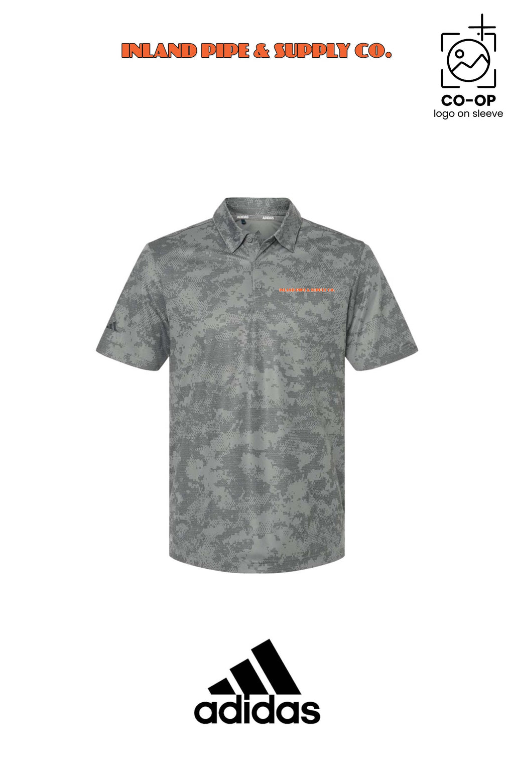 Adidas Mens All Over Camo Print Polo - INLAND PIPE AND SUPPLY