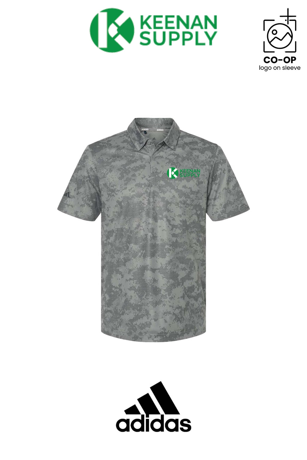 Adidas Mens All Over Camo Print Polo - KEENAN SUPPLY