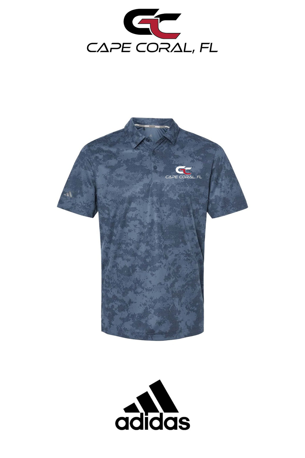 Adidas Mens All Over Camo Print Polo - GORMAN CO - CAPE CORAL