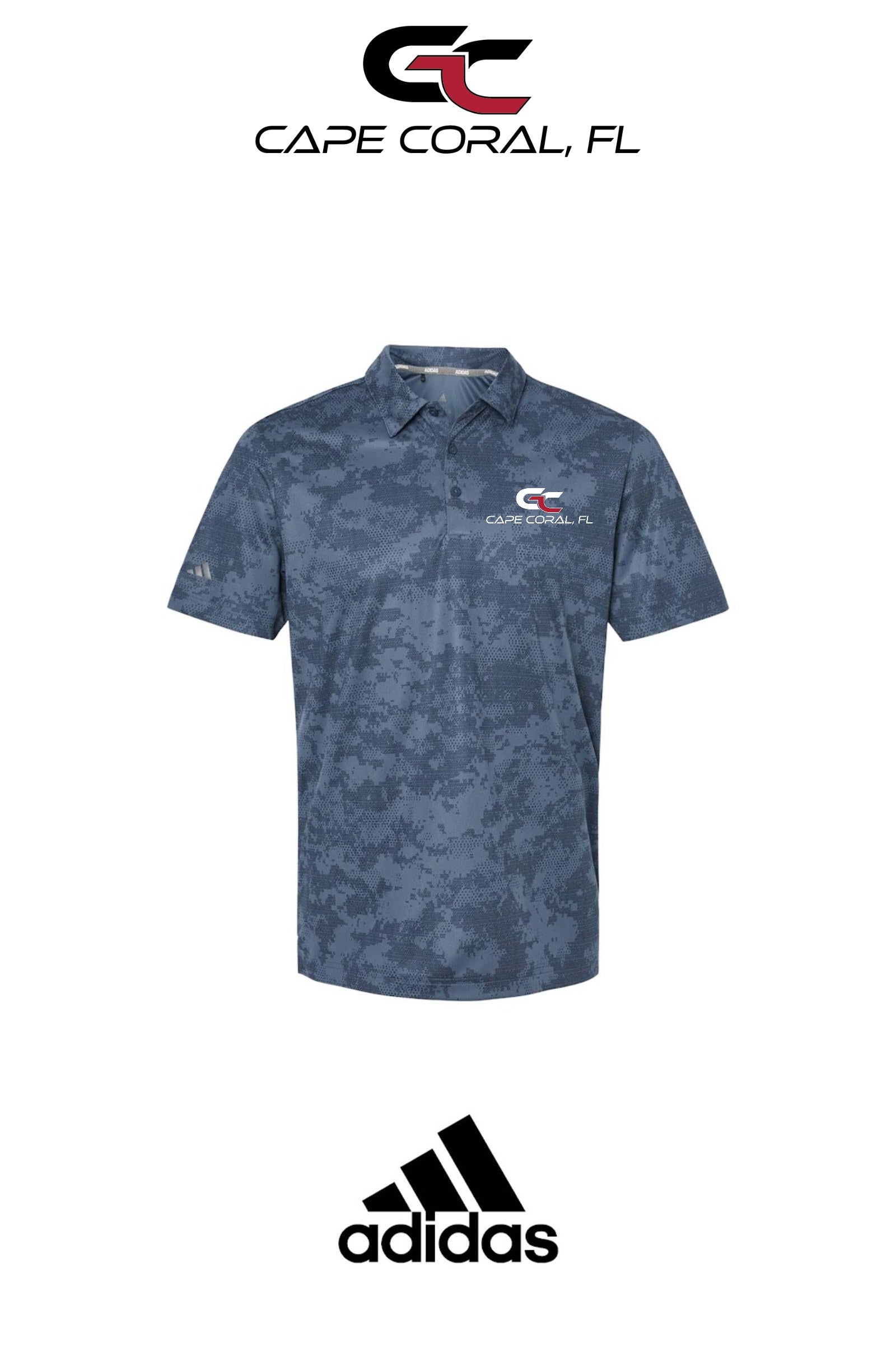 Adidas Mens All Over Camo Print Polo - GORMAN CO - CAPE CORAL