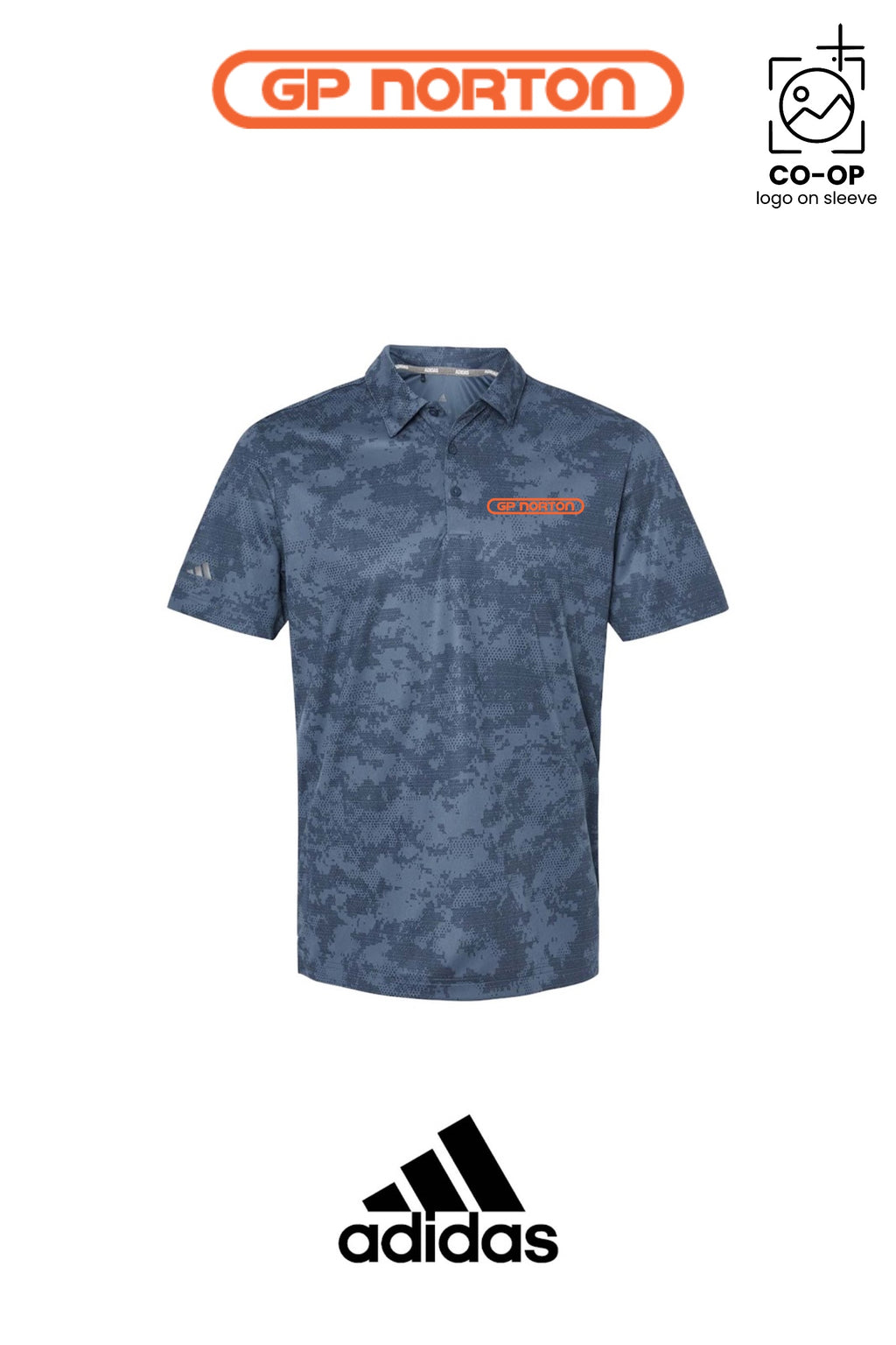 Adidas Mens All Over Camo Print Polo - G P NORTON