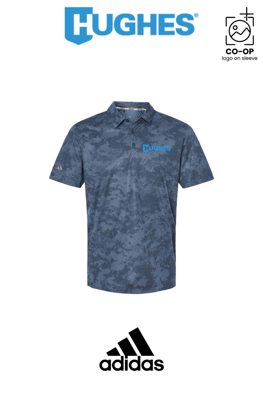 Adidas Mens All Over Camo Print Polo - HUGHES SUPPLY