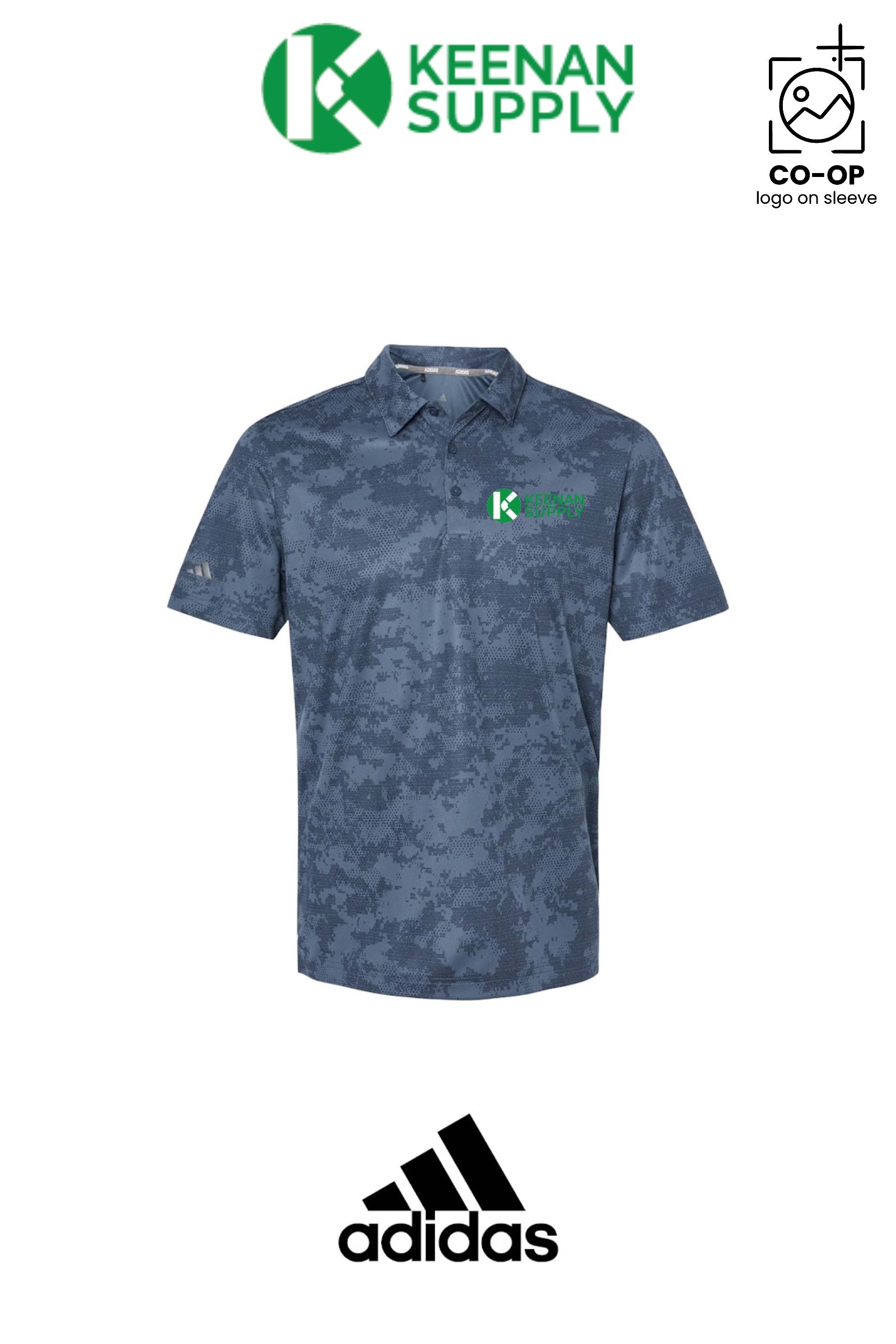 Adidas Mens All Over Camo Print Polo - KEENAN SUPPLY