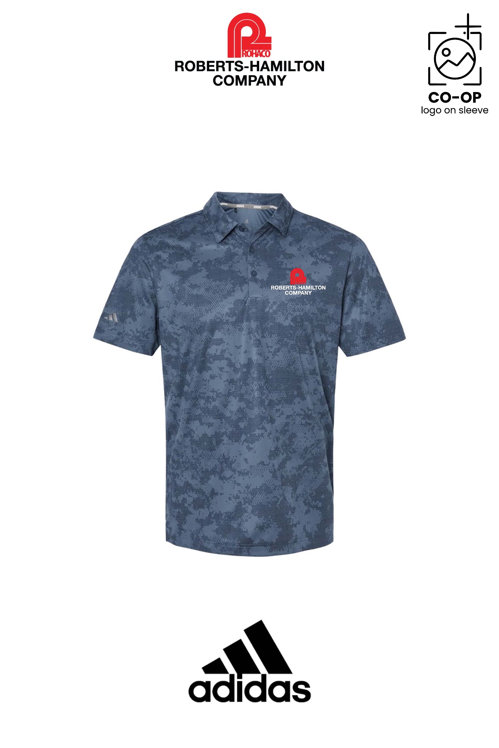 Adidas Mens All Over Camo Print Polo - ROBERTS-HAMILTON