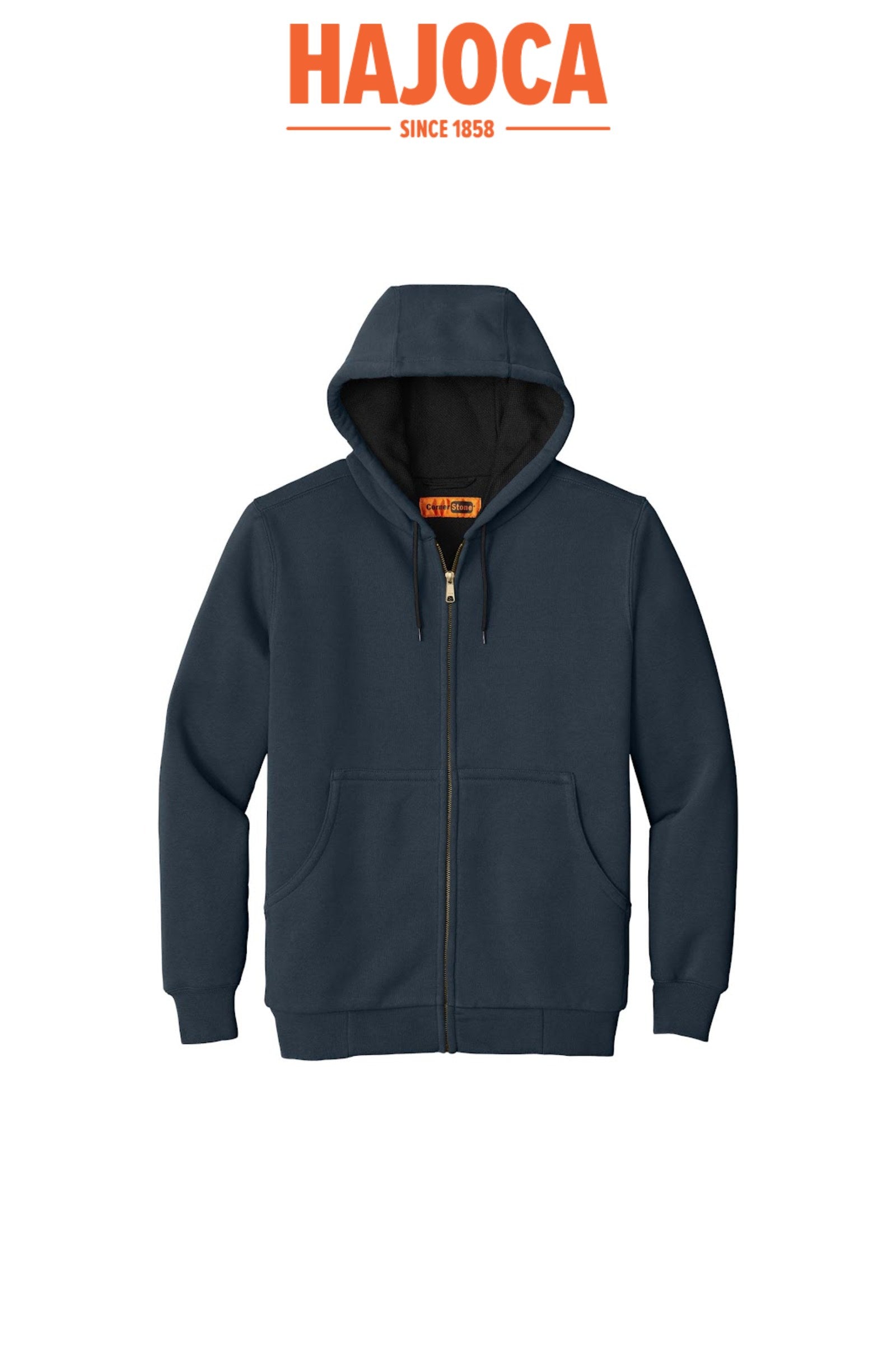 Heavyweight Full-Zip Hooded Sweatshirt with Thermal Lining