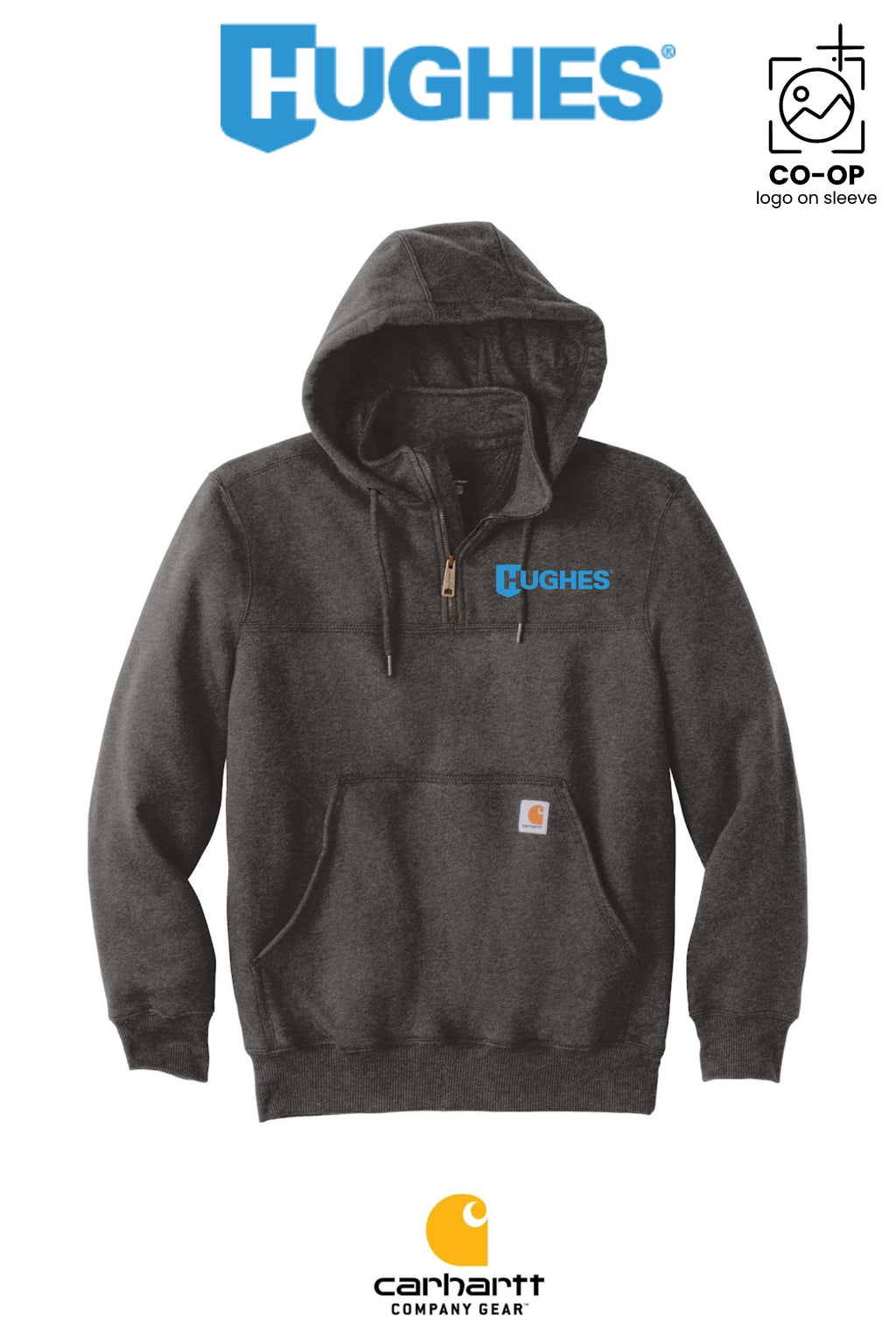 Carhartt® Rain Defender® Paxton Heavyweight Hooded Zip Mock Sweatshirt - HUGHES SUPPLY