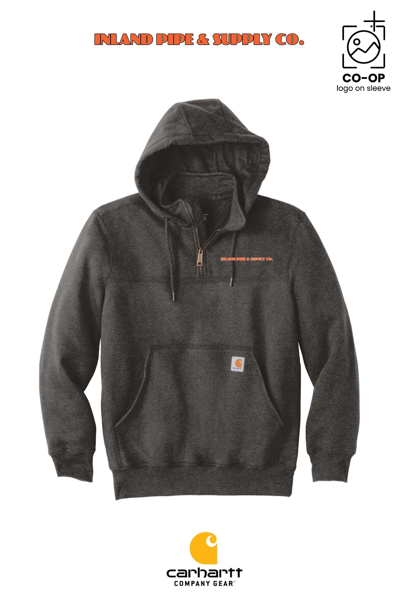 Carhartt® Rain Defender® Paxton Heavyweight Hooded Zip Mock Sweatshirt - INLAND PIPE AND SUPPLY