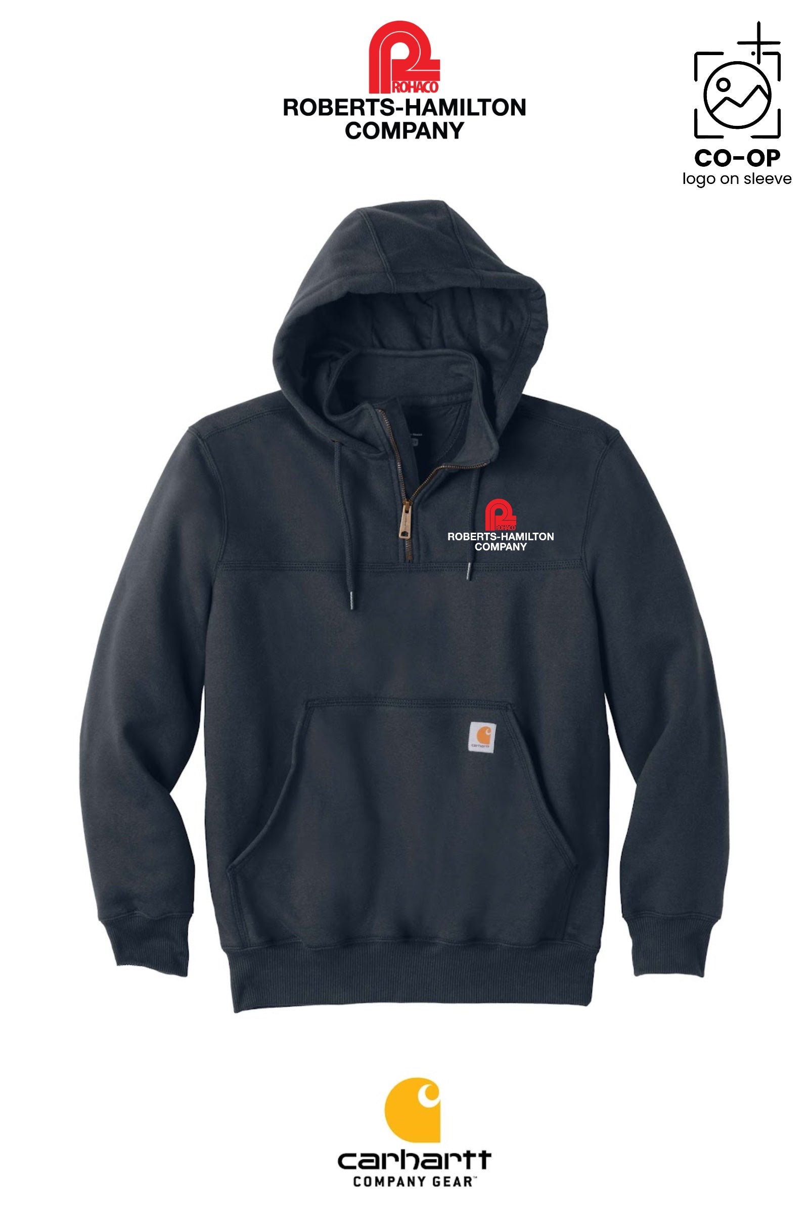Carhartt® Rain Defender® Paxton Heavyweight Hooded Zip Mock Sweatshirt - ROBERTS-HAMILTON