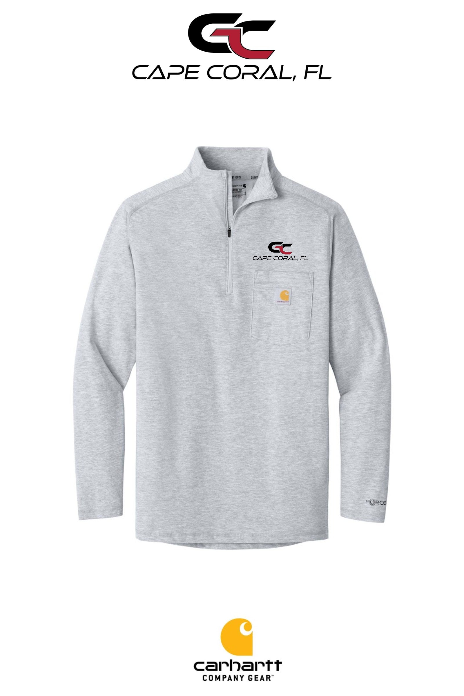 Carhartt Force® 1/4-Zip Long Sleeve T-Shirt - GORMAN CO - CAPE CORAL