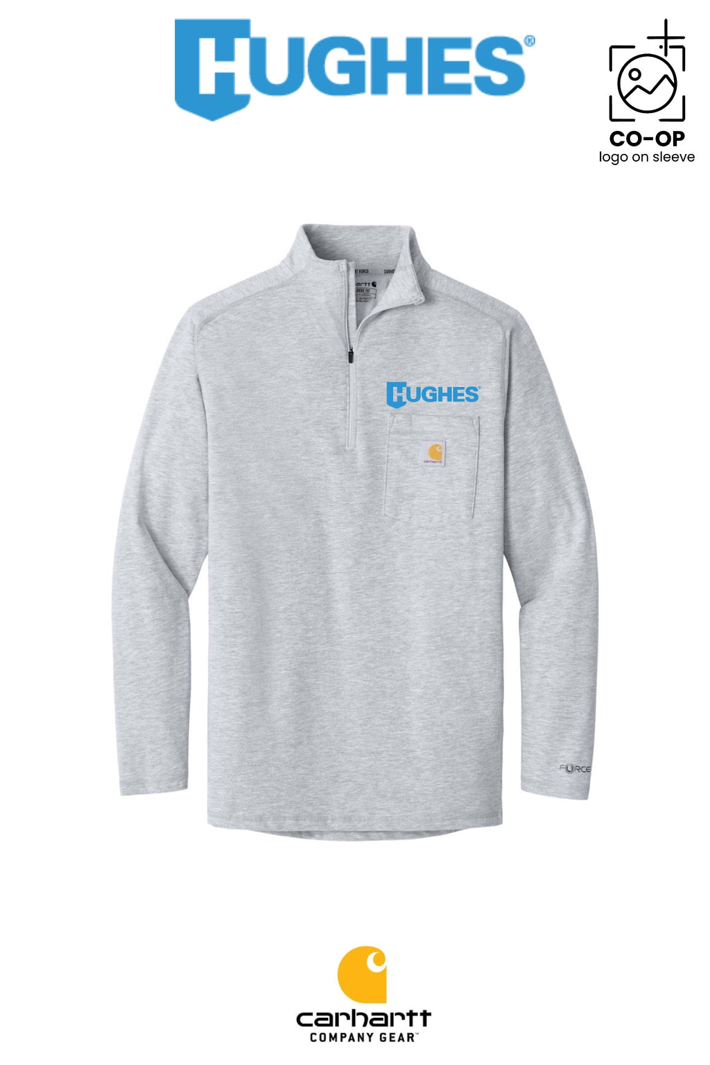 Carhartt Force® 1/4-Zip Long Sleeve T-Shirt - HUGHES SUPPLY