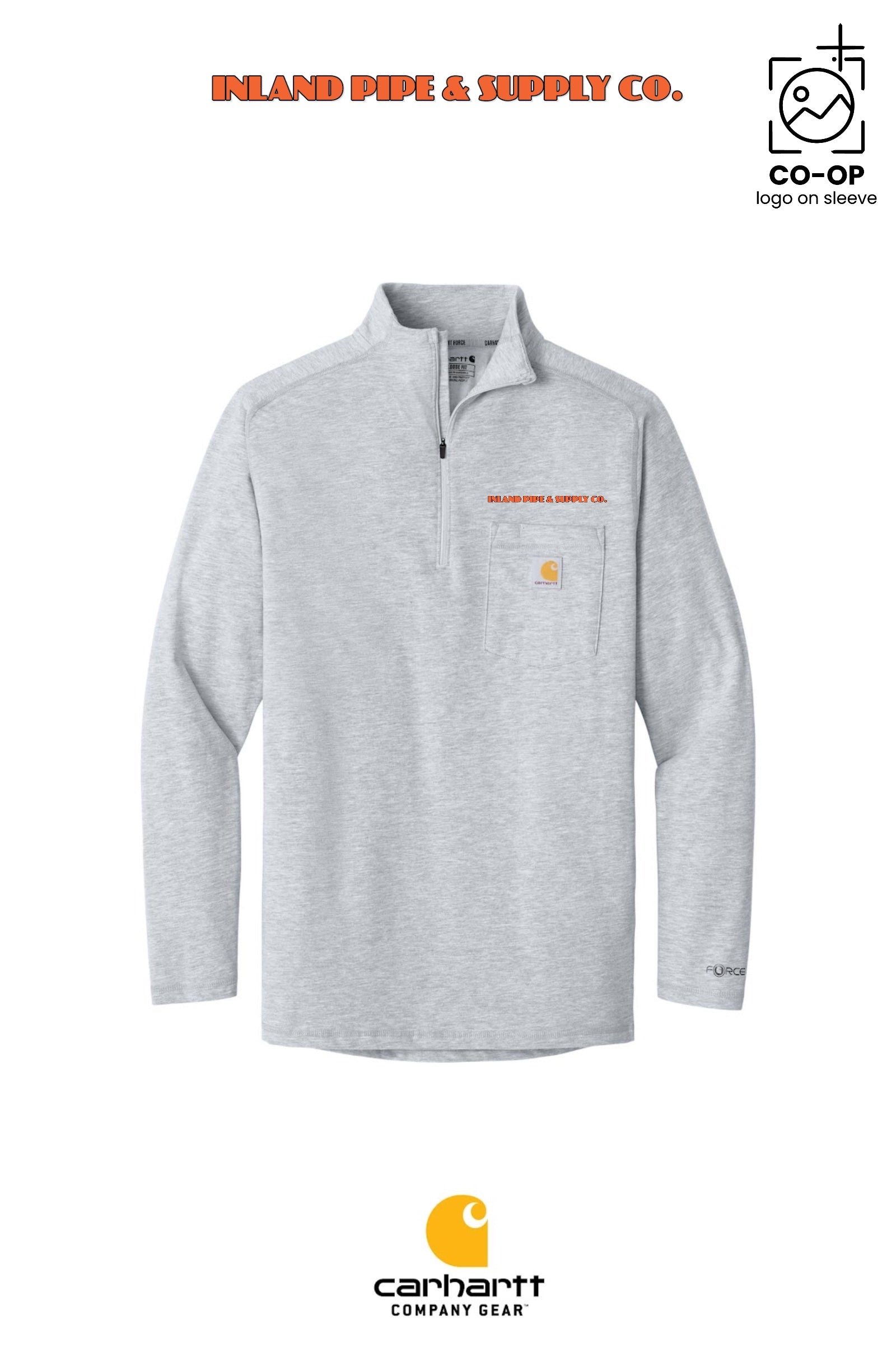 Carhartt Force® 1/4-Zip Long Sleeve T-Shirt - INLAND PIPE AND SUPPLY