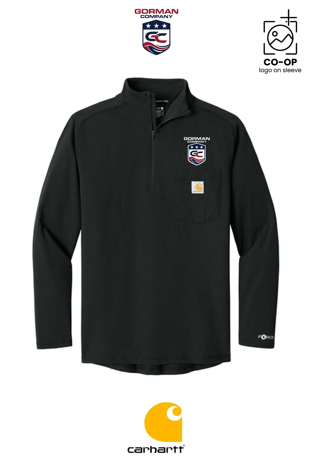 Carhartt Force® 1/4-Zip Long Sleeve T-Shirt - GORMAN CO - PANAMA CITY