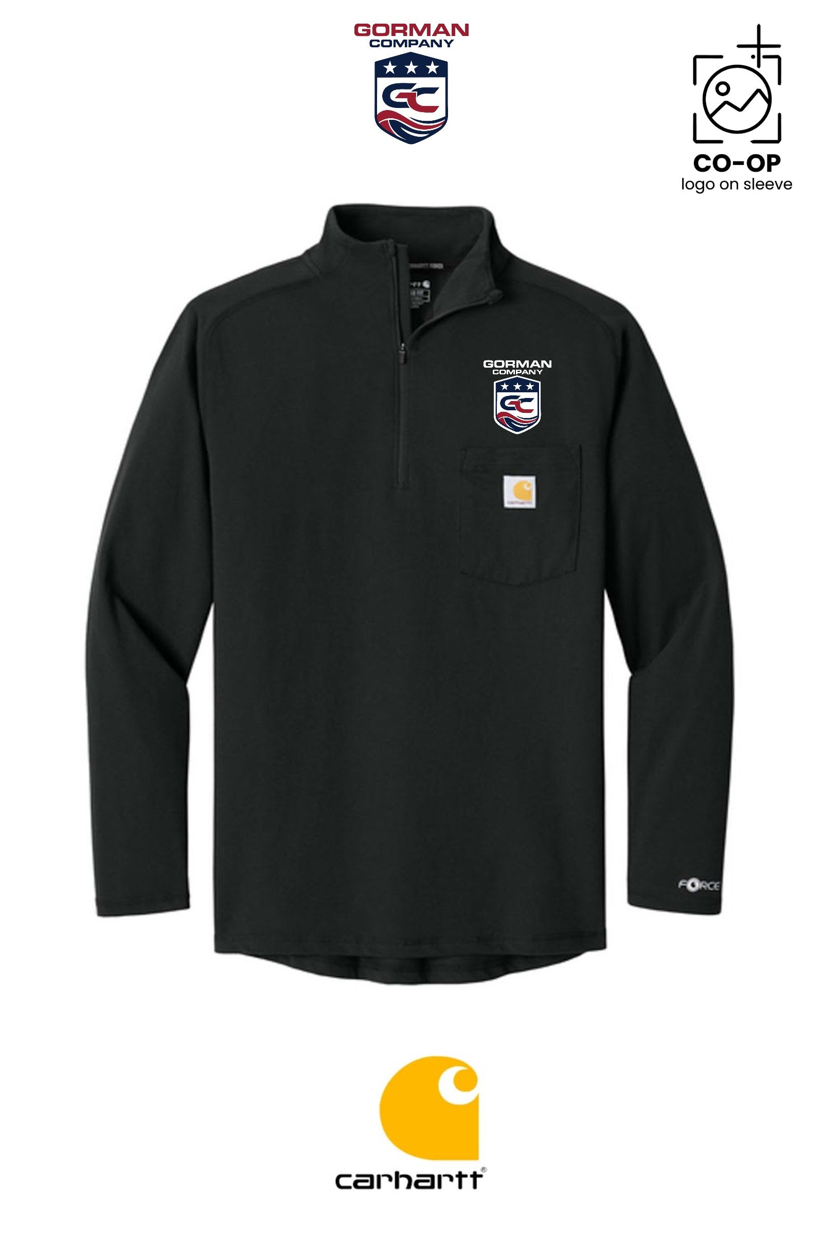 Carhartt Force® 1/4-Zip Long Sleeve T-Shirt - GORMAN CO - PANAMA CITY
